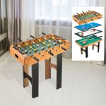 Table multi jeux 4 en 1 babyfoot billard air hockey ping - pong avec accessoires en bois 92l x 78l x ...