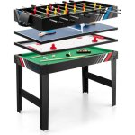 Table multi - jeux 4 en 1 costway - table de baby - footbillardping ponghockey - 125 x 97 x 83 cm - accessoire ...