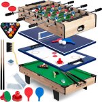 Table multi - jeux 4 en 1 - janshop - 80x43x30 cm - ns - 800 - baby - foot - air hockey - ping - pong ...