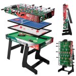 Table multi jeux 4 en 1 pliable - baby foot - table de billard - table de ping - pong - hockey - perche ...