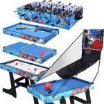 Table multi jeux 5 en 1 - table multijeux enfants pliable - table de baby foot / ping - pong / table ...