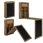 Table murale pliable bureau mural rabattable mdf 156 cm marron noir