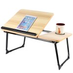 Table pour ordinateur pliable plateau de lit avec angle r�glable et emplacement pour tasse bureau portable ...