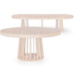 Table ovale extensible 150 - 300cm eliza effet travertin beige