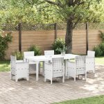 Table de patio rectangulaire moderne et blanche 2m mobilier dext�rieur pour 8 r�sistant aux uv �tanche ...