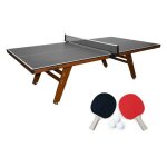 Table de ping pong int�rieur deluxe gris avec 2 raquettes et 3 balles