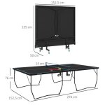 Table de ping - pong outdoor table de ping - pong pliante avec filet roulettes 2 raquettes et 3 balles ...