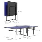 Table de ping - pong sportnow table de ping - pong pliable en quart de cercle avec roulettes ensemble ...