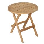 Table de pique nique ronde en teck massif jarditeck
