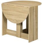 Table pliable de cuisine salle � manger 2 abattants - table ovale extensible - panneaux particules ch�ne ...