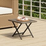 Table pliable - vidaxl - gris - r�sine tress�e - 45x35x32 cm