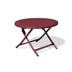 Table de jardin pliante marius (diam. 110 cm) en aluminium - carmin