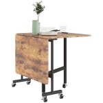 Table pliante cuisine - table  manger pliable - homcom - avec 2 abattants - 6 roues avec freins - 120 ...