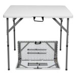 Table pliante - extérieur et intérieur - carrée - (86 x 86 x 74) cm - blanche Table pliante - extérieur et intérieur - carrée - (86 x 86 x 74) cm - blanche
