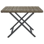 Table pliante de jardin sweety gris 45x35x32 cm rsine tresse tt243