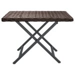 Table pliante de jardin sweety marron 45x35x32 cm rsine tresse tt244
