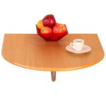 Table pliante murale - dcoshop26 - demi - ronde - mdf htre - 2 places - 60 cm de largeur