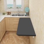 Table pliante murale noire - structure solide forte capacit de charge - 80 * 50 * 1. 6cm xjing