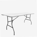 Table de jardin - werka pro - 180 cm (8 personnes) - rectangulaire - plateau pehd - structure acier