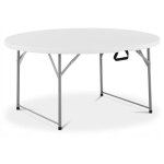 Table pliante en r�sine - marbueno summer - 122x122x74 cm - blanc - ronde - moderne - r�sistant aux taches ...