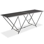 Table pliante - vidaxl - mdf et aluminium - 200x60x78 cm - noir