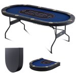 Table de poker pliable 214 cm - vevor - table de casino blackjack texas holdem - avec rails rembourrs ...