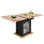 Table � rallonges 110 - 140 � 80 � 76 cm - cdisplay - avec espace de rangement - cuisine et salon naturel ...
