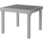 Table à rallonge - ib style - diplomat quadro - verre de sécurité - anti fingerprint - argenté Table à rallonge - ib style - diplomat quadro - verre de sécurité - anti fingerprint - argenté