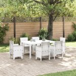 Table rectangulaire blanche styl�e vidaxl pour 6 personnes mat�riau r�sistant aux uv style moderne 871686 ...