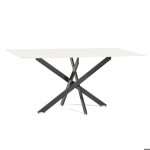 Table rectangulaire dintérieur morgan 160x90 cm avec plateau en verre trempé et pieds en métal (marbre ... Table rectangulaire dintérieur morgan 160x90 cm avec plateau en verre trempé et pieds en métal (marbre ...