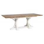 Table rectangulaire extensible 1 allonge - bois - blanc - interiors Table rectangulaire extensible 1 allonge - bois - blanc - interiors