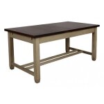Table rectangulaire extensible - bois - beige - interiors