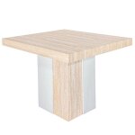 Table rectangulaire extensible virzon 100 - 240cm effet travertin beige et rainurage blanc Table rectangulaire extensible virzon 100 - 240cm effet travertin beige et rainurage blanc