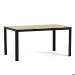 Table rectangulaire milo d?intrieur / extrieur en aluminium et verre dcor 150x90 cm (bois anthracite) ...