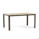 Table rectangulaire milo d?int�rieur / ext�rieur en aluminium et verre d�cor� 150x90 cm (bois gris tourterelle ...