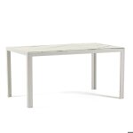 Table rectangulaire - milo - aluminium - verre d�cor� - 150x90 cm - ext�rieur / int�rieur