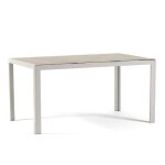 Table rectangulaire milo d?int�rieur / ext�rieur en aluminium et verre d�cor� 150x90 cm (pierre grise ...