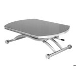 Table basse relevable - giovanni marchesi - colombia - extensible - verre gris - 8 couverts