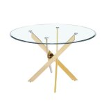 Table a manger ronde jessica gold xxl 120 cm 4 couverts Table a manger ronde jessica gold xxl 120 cm 4 couverts