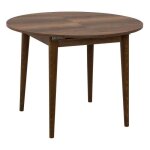 Table repas - vina - noyer - 6 places - rond - aggloméré avec allonge Table repas - vina - noyer - 6 places - rond - aggloméré avec allonge
