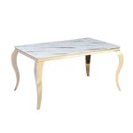Table à manger baroque 4 à 6 couverts pieds gold plateau en verre 150x90 cm Table à manger baroque 4 à 6 couverts pieds gold plateau en verre 150x90 cm