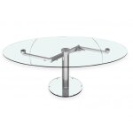 Table de repas extensible extand plateau et allonge en verre trempé Table de repas extensible extand plateau et allonge en verre trempé