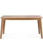 Table de repas extensible rhena beige style scandinave / loft pieds en bois massif - l 150 - 190 cm