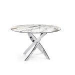 Table à manger ronde jessica chrome 100 cm 4 couverts Table à manger ronde jessica chrome 100 cm 4 couverts