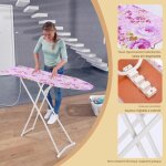 Table  repasser domestique cadre en acier surface extra large 92x30cm pliable pour un gain de place ...