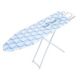Table � repasser pliable en acier 107x30 h78 cm avec repose fer et repose centrale vapeur - bleu