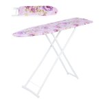 Table � repasser pliable en acier 107x30 h78 cm avec repose fer et repose centrale vapeur - rose