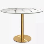 Table ronde 120cm salle � manger style tulipe effet marbre madrid