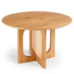 Table ronde avec cannage d120cm bohemia chêne clair et rotin Table ronde avec cannage d120cm bohemia chêne clair et rotin