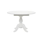 Table ronde extensible 1 pied - mdf - blanc - interiors